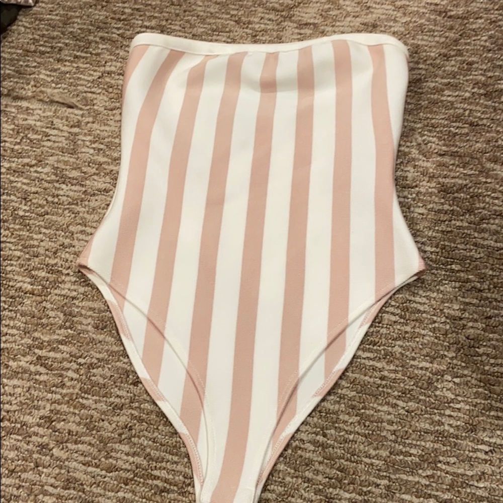 Blush and white bodysuit
